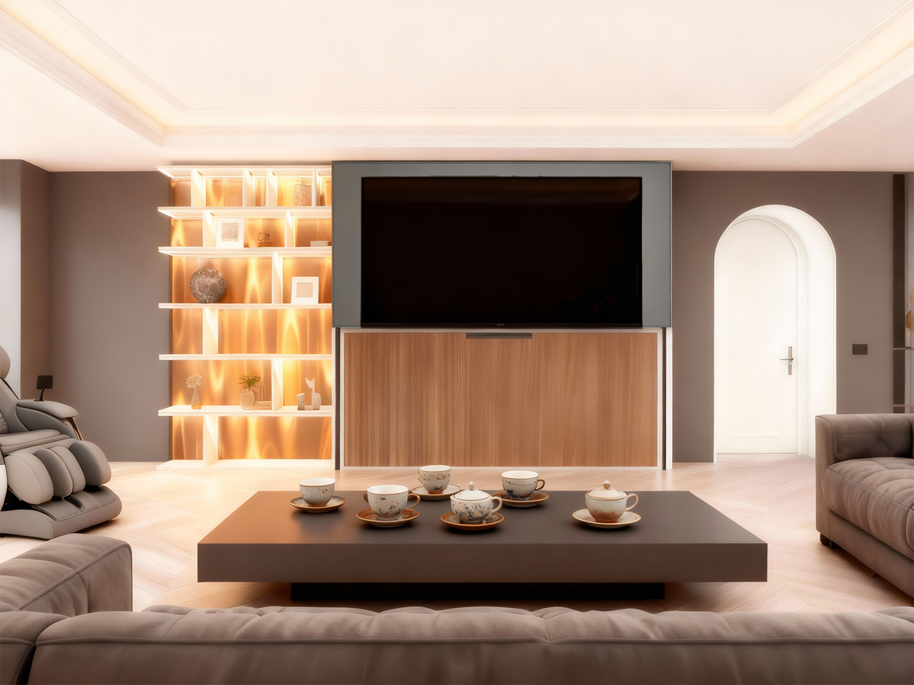 升降電視機櫃連側翻床