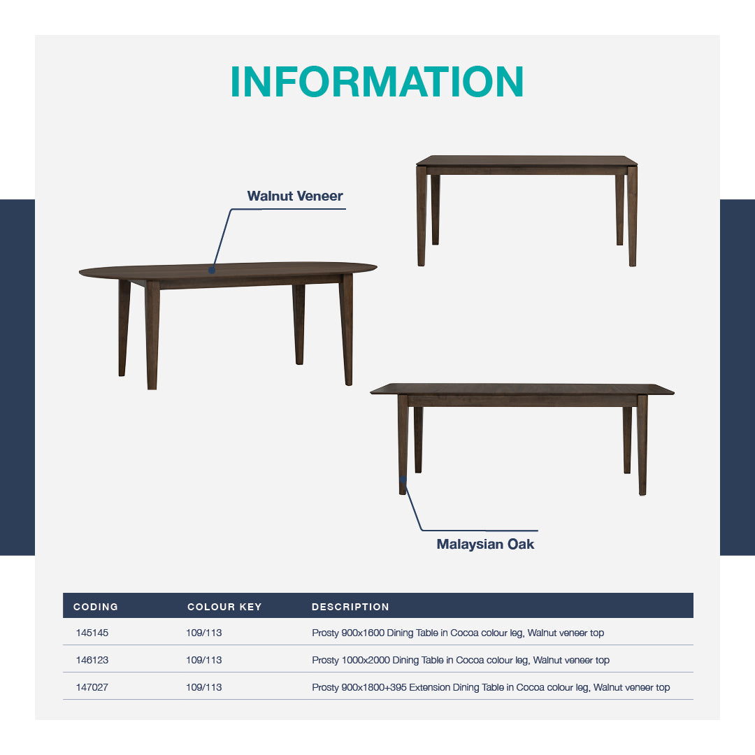 馬來西亞原裝進口實木傢俬 - LU系列 - PROSTY橢圓形餐桌