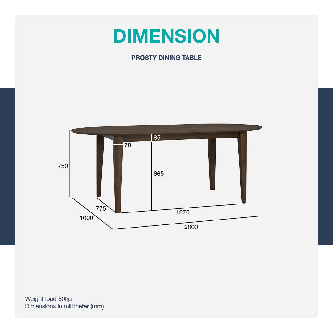 馬來西亞原裝進口實木傢俬 - LU系列 - PROSTY橢圓形餐桌