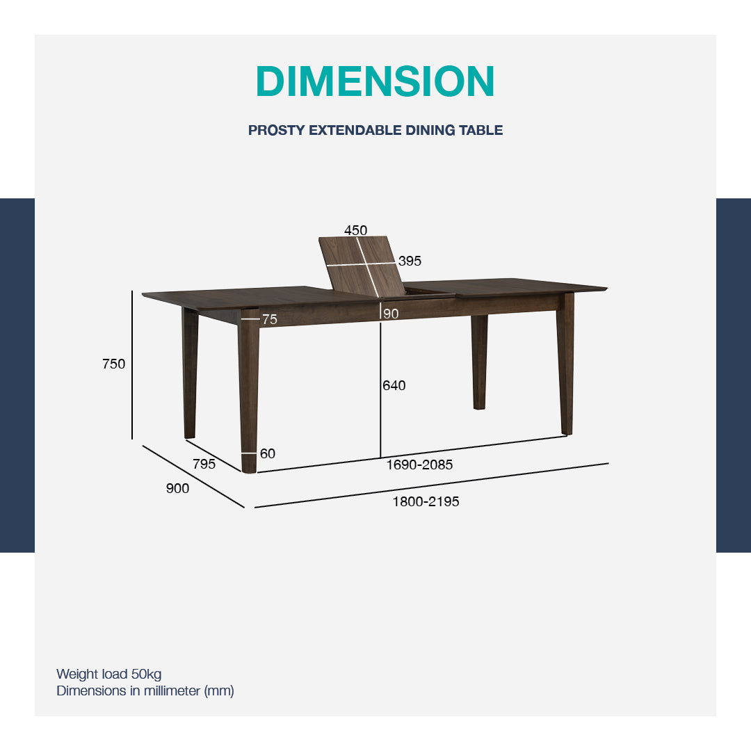 馬來西亞原裝進口實木傢俬 - LU系列 - PROSTY延伸餐桌