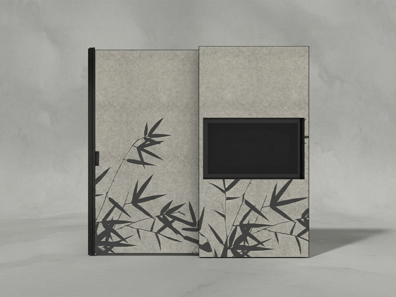 特色衣櫃連電視機趟門