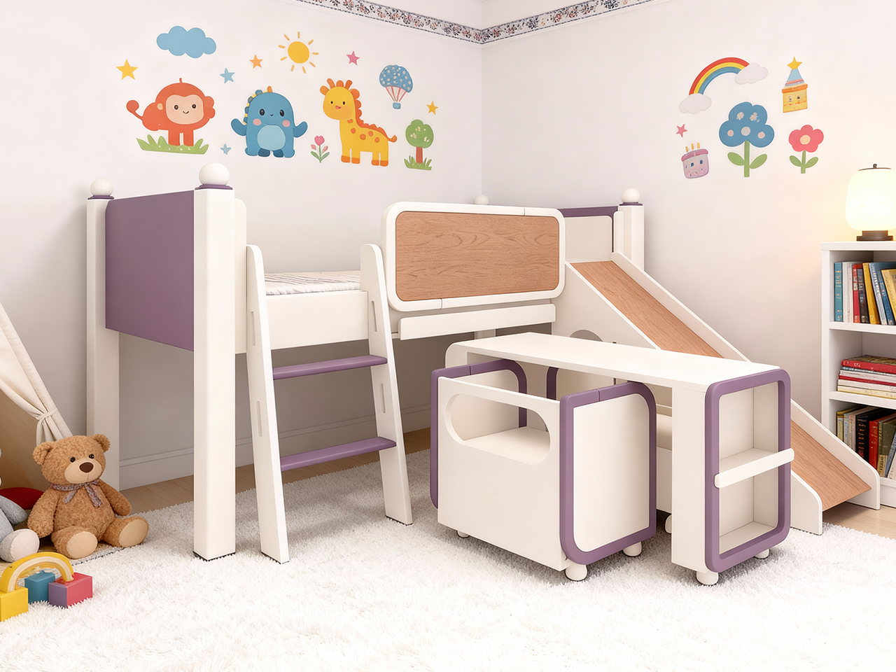 Vitakids兒童滑梯遊戲床桌組合