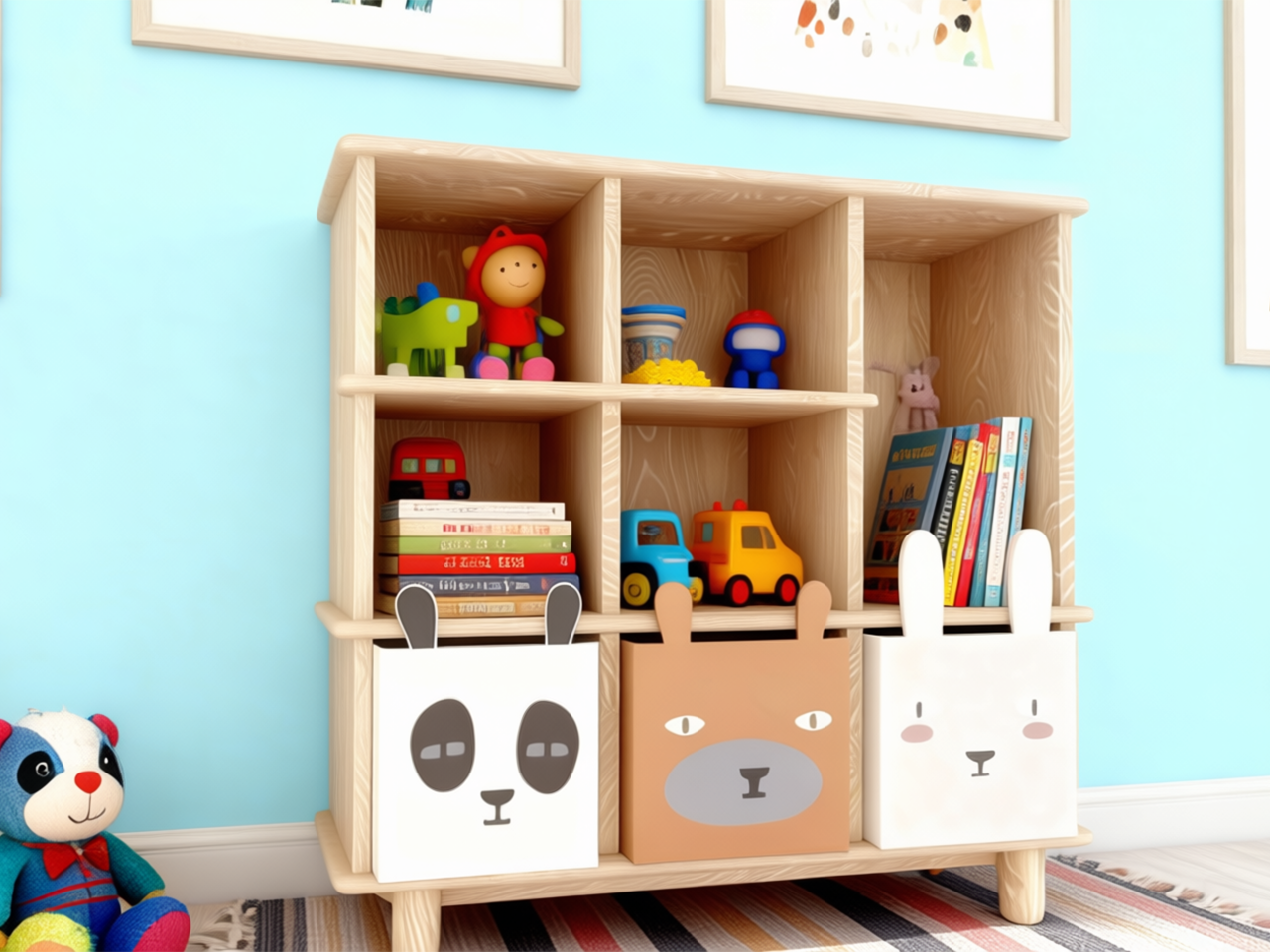 兒童儲物櫃（卡通動物設計版）