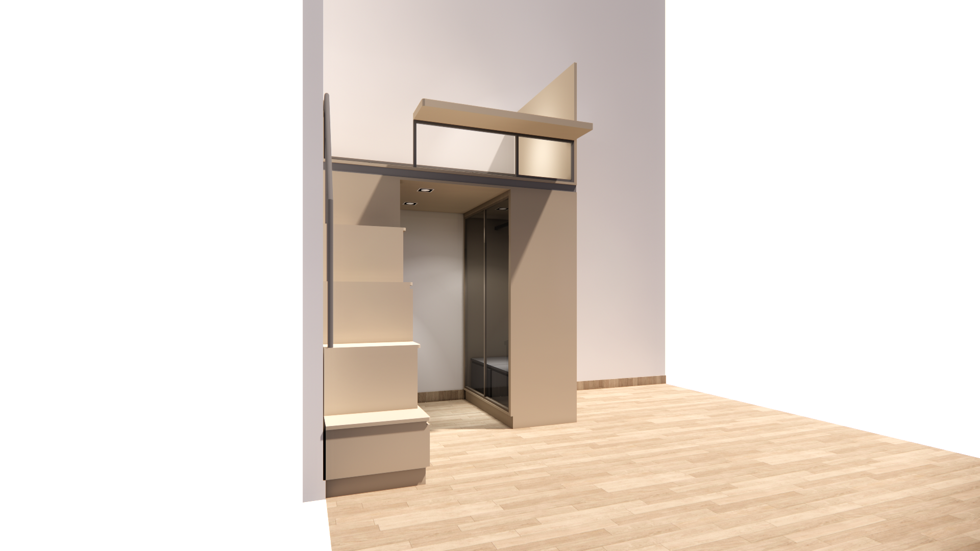 閣樓床連衣櫃及工作枱