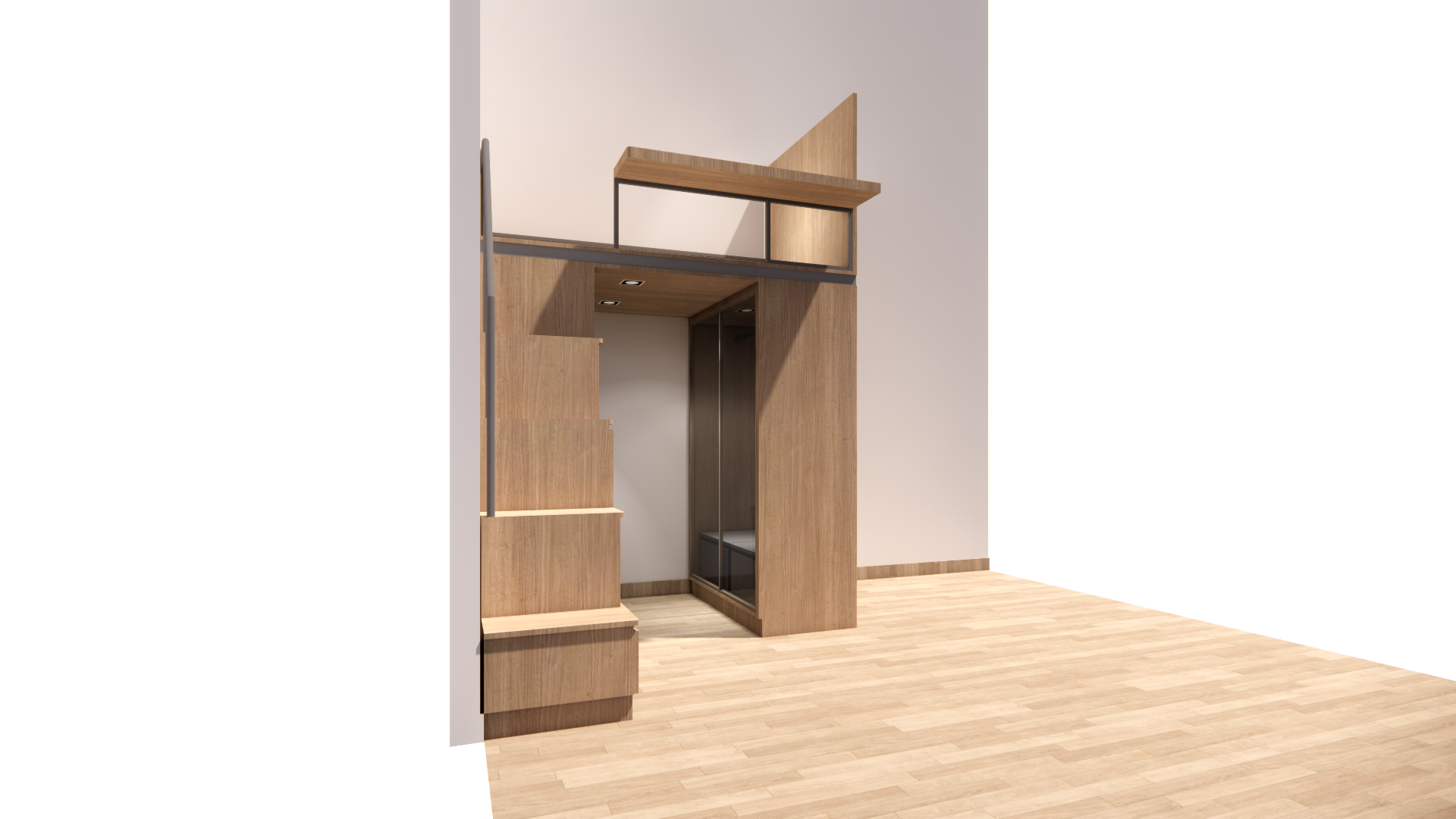 閣樓床連衣櫃及工作枱