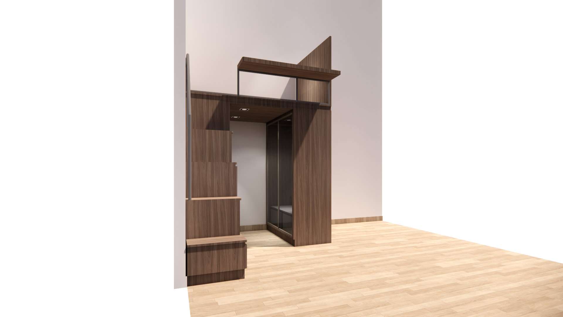 閣樓床連衣櫃及工作枱