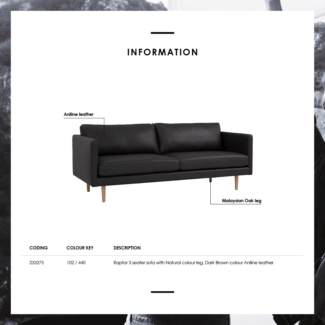 馬來西亞原裝進口實木傢俬 - NC系列 - RAPTOR 三座位梳化