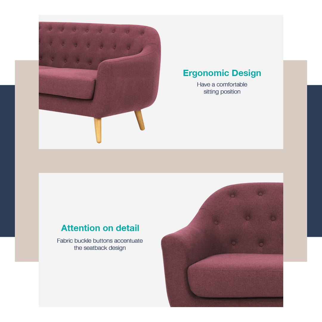 馬來西亞原裝進口實木傢俬 - LU系列 - SENKU三座位梳化