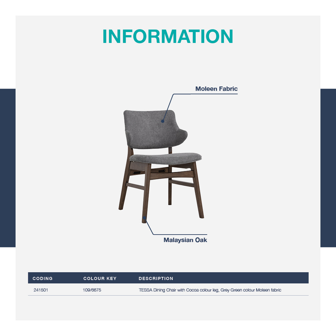 馬來西亞原裝進口實木傢俬 - LU系列 - TESSA餐椅