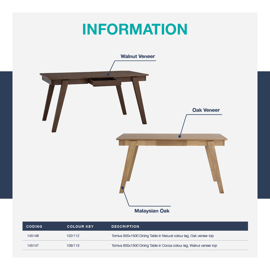 馬來西亞原裝進口實木傢俬 - LU系列 - TOMIVA餐桌