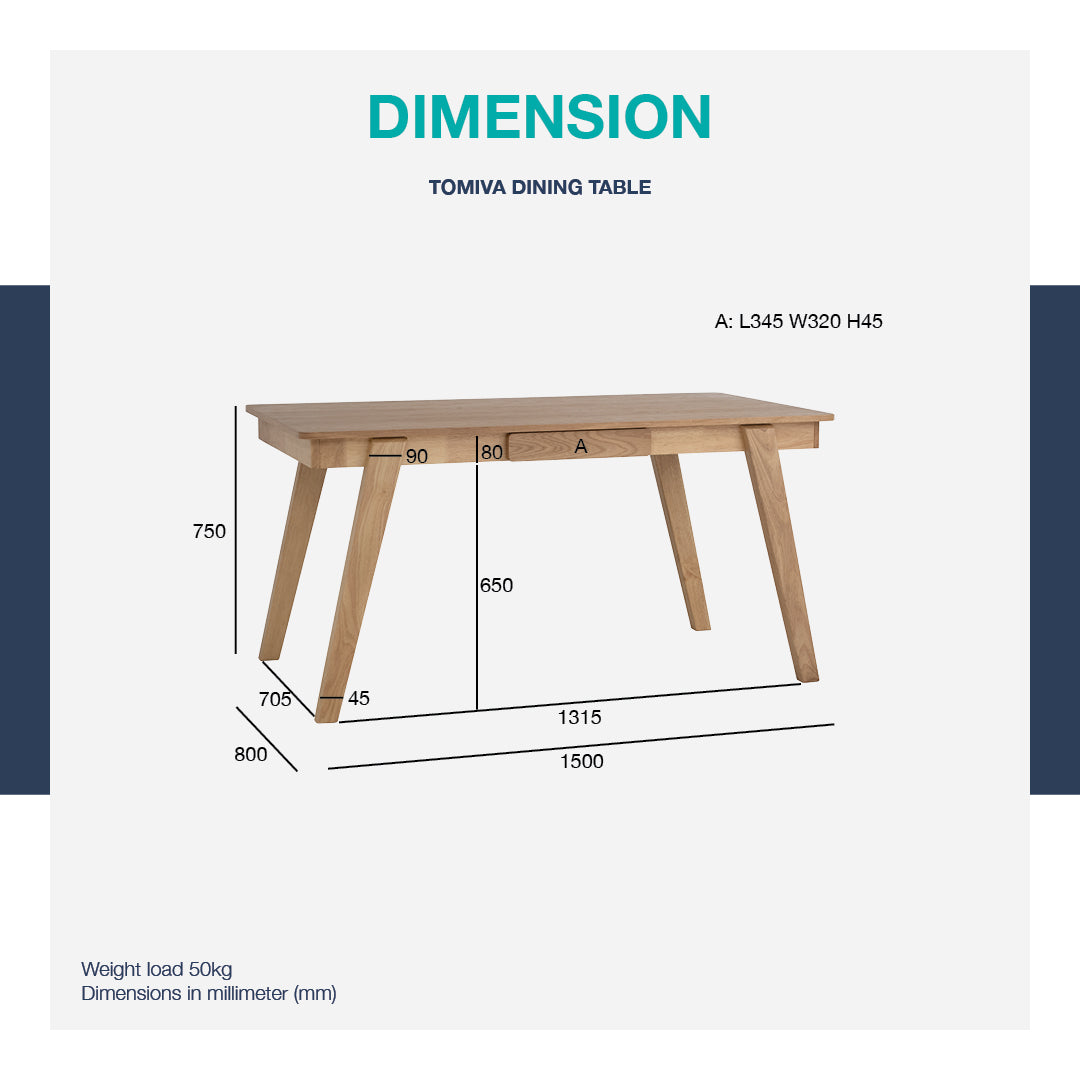 馬來西亞原裝進口實木傢俬 - LU系列 - TOMIVA餐桌