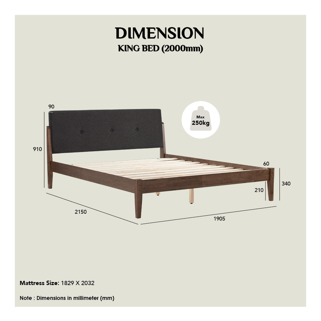 馬來西亞原裝進口實木傢俬 - NZ系列 - TUCKER雙人床架