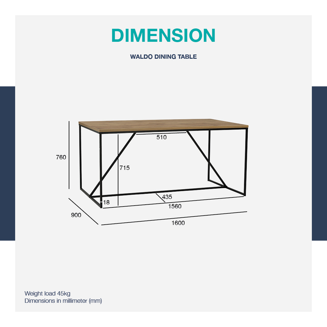 馬來西亞原裝進口實木傢俬 - LU系列 - WALDO餐桌