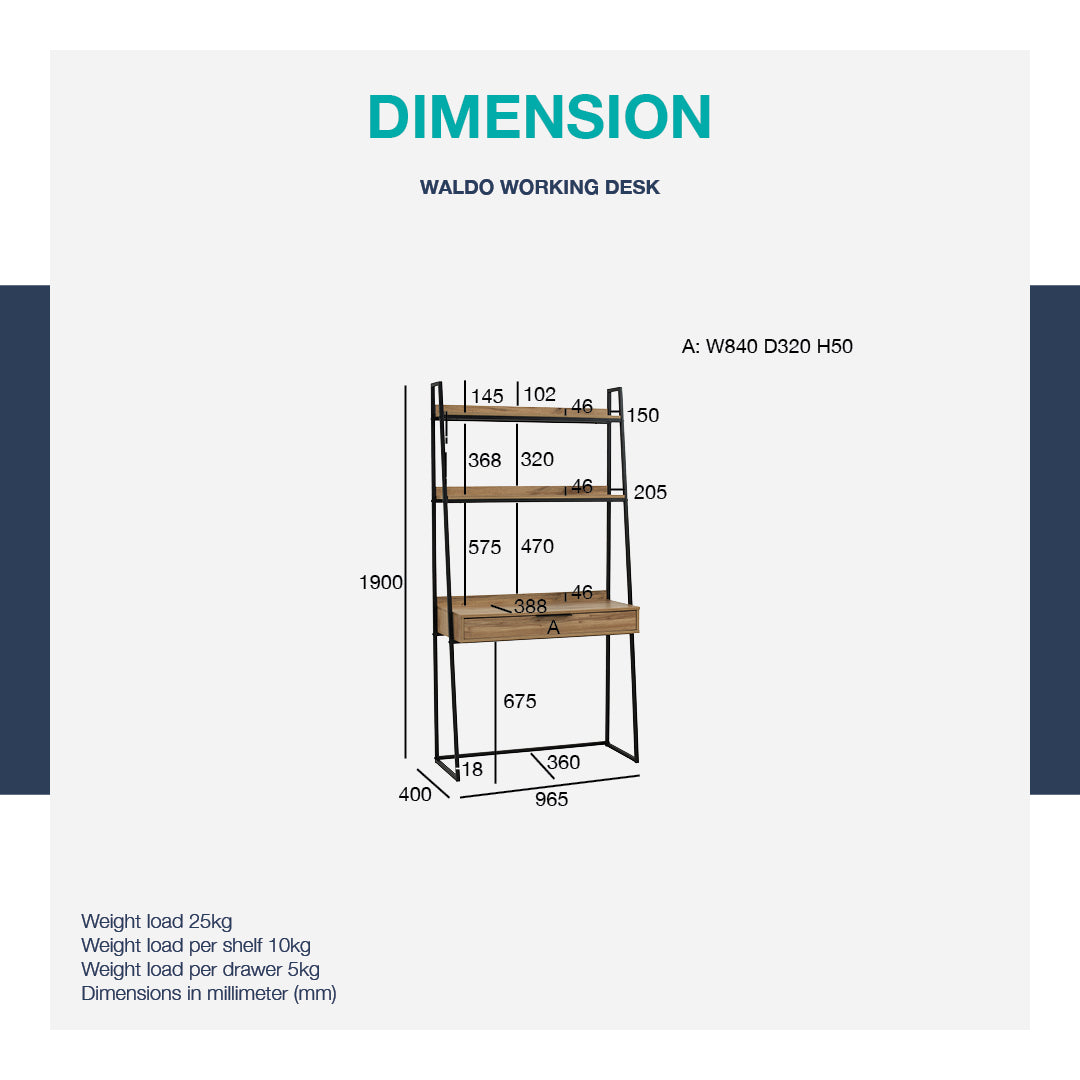 馬來西亞原裝進口實木傢俬 - LU系列 - WALDO書桌