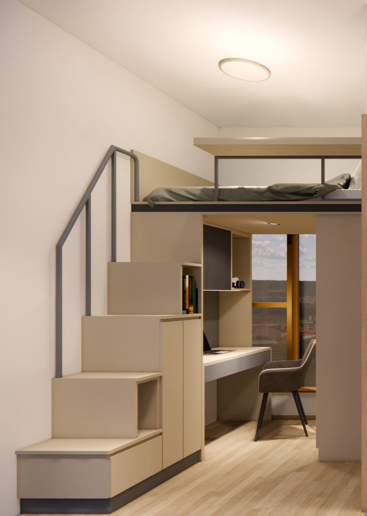 閣樓床連衣櫃及工作枱