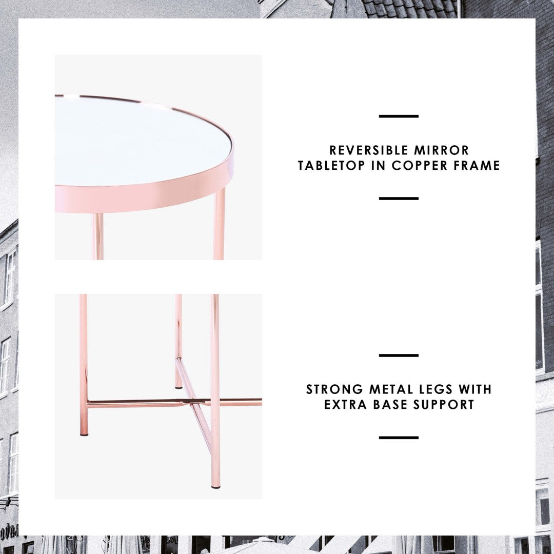 馬來西亞原裝進口實木傢俬 - NC系列 - XANDER圓形鏡面茶几