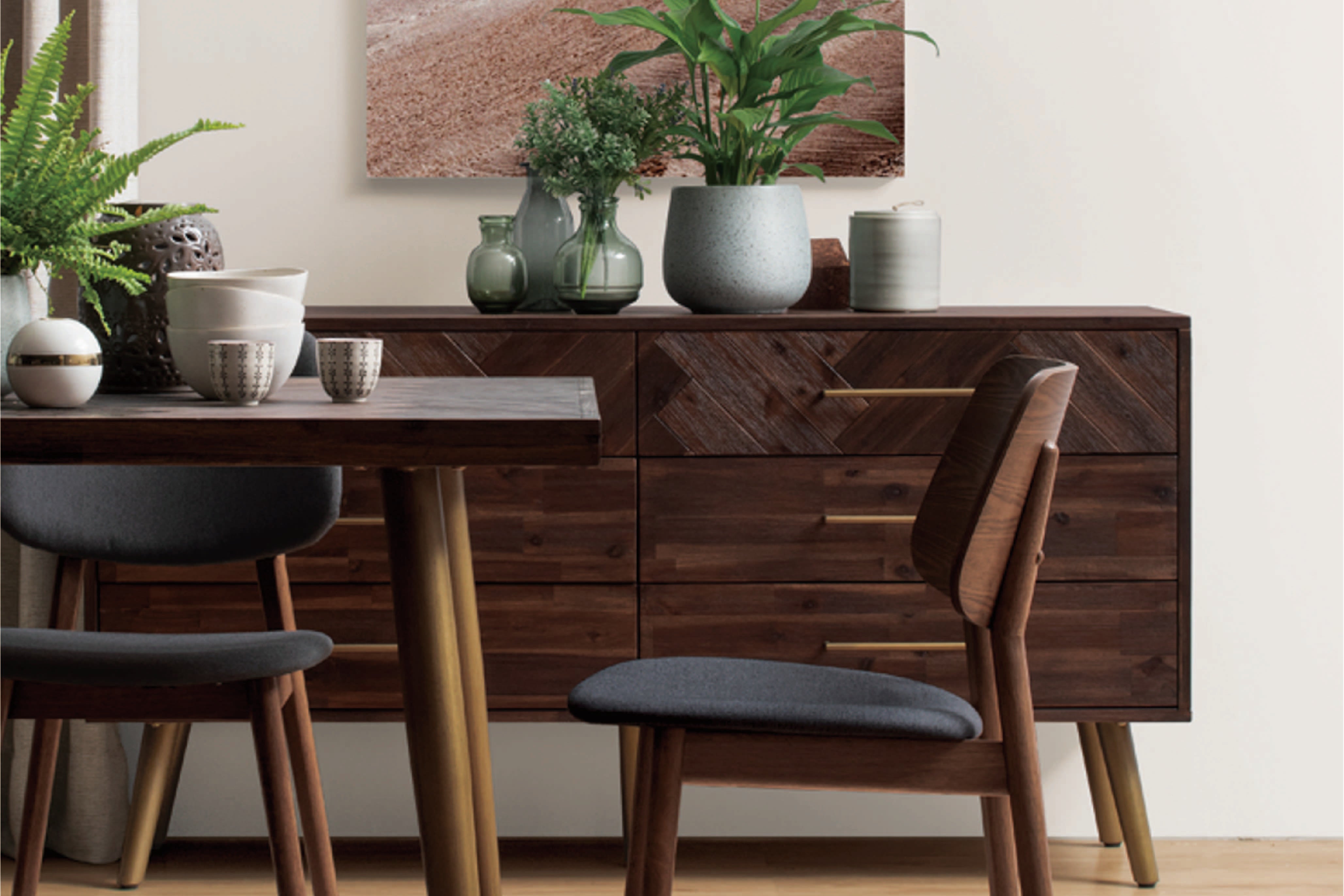 馬來西亞原裝進口實木傢俬 - F系列 - Birmingham伯明翰六門儲物組合側櫃